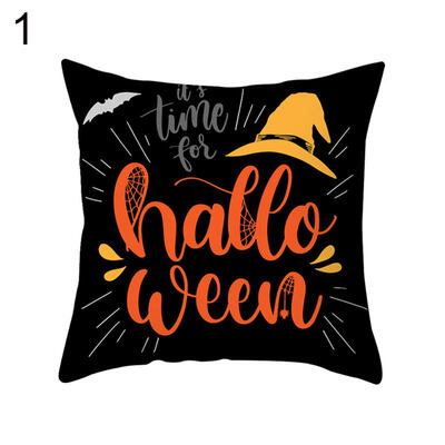 

Halloween Pumpkin Ghost Bat Trick or Treat Cushion Cover Pillow Case Sofa Decor