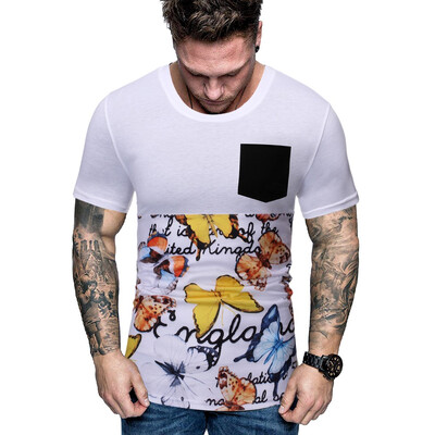 

Tailored Mens New Summer Fahion Printed Short Sleeves T-shirt Comfortable Blouse Top