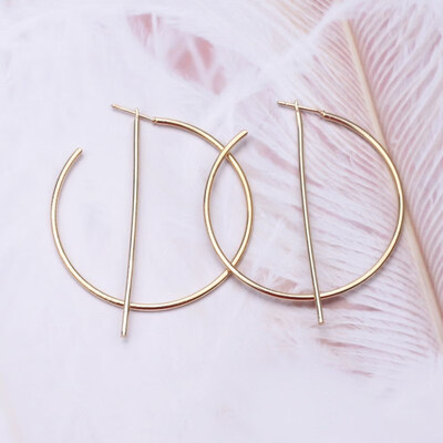 

New Fashion Exaggerated Big Circle Round Drop Earrings for Women Studs Gold Color Earring Club Party Jewelry Punk oorbellen
