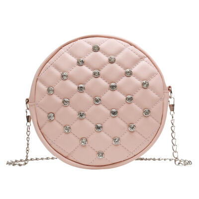 

Rivet Shoulder Messenger Handbags Women Chain Leather Round Crossbody Bags