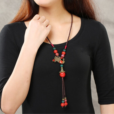 

Fashion necklace long sweater chain retro pendant