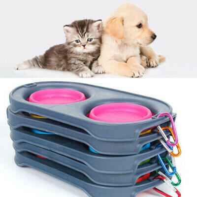 

Portable Small Puppy Pet Collapsible Travel Dog Cat Silicone Food Water Bowl UK