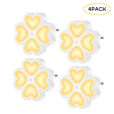 

4 Pack LED Plug-in Night Light 05W Warm White Petals Shape Wall Lights with Dusk-to-Dawn Sensor for Nursing Baby Kids Childrens