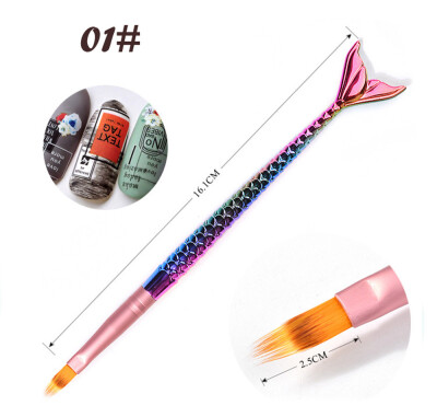 

〖Follure〗Women Mermaid Nail Art UV Gel Carving Pen Brush Liquid Powder DIY