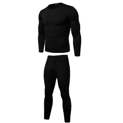 

2pcs Men Thermal Underwear Set Winter Long Johns Warm Fit Cotton Tops Bottoms