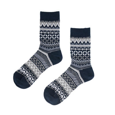 

Casual 1 Pair Retro Mens Socks Smooth National Wind Leisure Cotton Crew Socks For Men High Quality