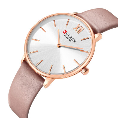 

RM Round Waterproof Ultra Thin Belt Watch Female Business Simple Roman Word Watch