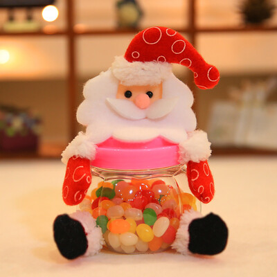 

Tailored Christmas Candy Jar Santa Claus Elk Snowman Transparent Jar Table Decoration
