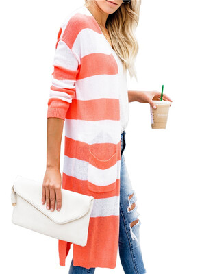 

Long striped cardigan