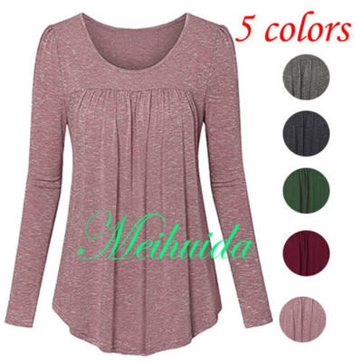 

Womens Casual Baggy Tops Casual Blouse Long Sleeve Boat Neck Long Tunic T-Shirt