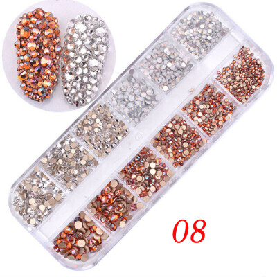 

Gobestart 12 Lattices Nail Decorate Glittering Drill Long Box Packing Nail Art Make-up