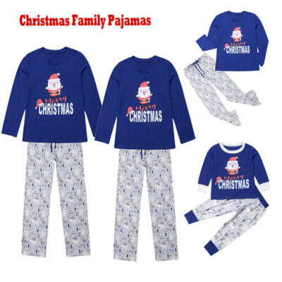 

Family Matching Christmas Pyjamas PJS Set Xmas Santa Casual Sleepwear Nightwear