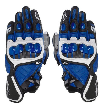 

White  Motorcycle Racing Gloves Genuine Leather Motorbike Gloves