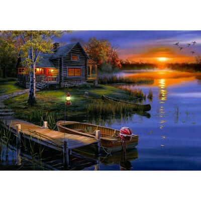 

5D DIY Full Drill Diamond Painting Village River Cross Stitch Embroidery