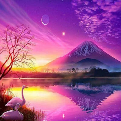 

5D DIY Full Drill Diamond Painting Snow Mt Fuji Sky Cross Stitch Embroidery