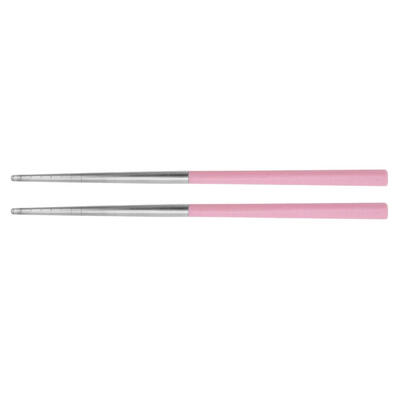 

1 Pair Stainless Steel Wheat Straw Handle Mould-proof Adult Chopsticks
