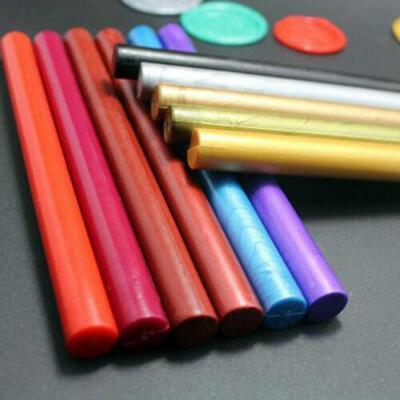 

10x Colorful Seal Stamp Glue Wax Sticks For Sealing Vintage Birth Wedding Card