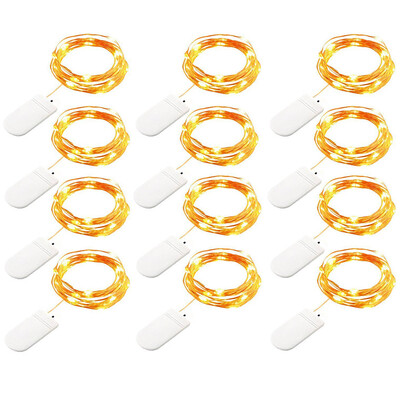 

Gobestart 12Pcs 20LED Fairy Lights Battery Starry String Copper Wire Decor Christmas