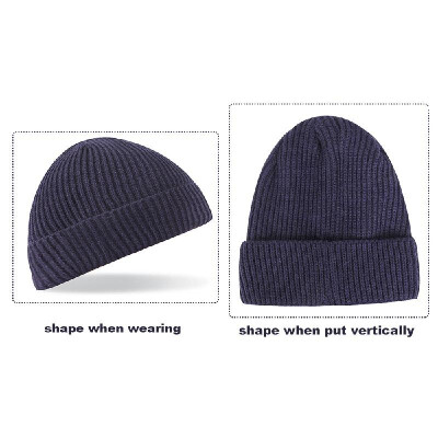 

Outdoor Knitted Vertical Striped Wool Hat Unisex Retro Trawler Winter Beanie Hat Cap Baseball Cap