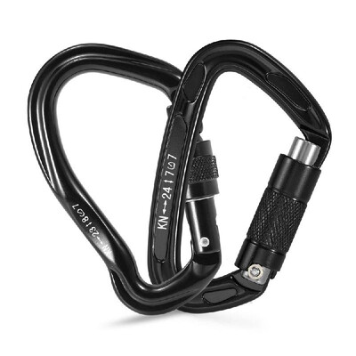 

23KN Twist Gate Carabiner 24KN Auto Locking Carabiner Screw Gate D Shape Buckle Pack Rappelling Hammock Locking Clip D-ring