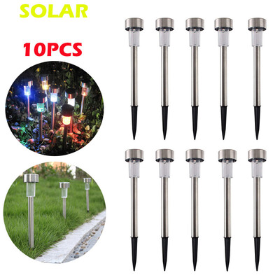 

〖Follure〗10Pcs Solar Garden Lights Colorful Landscape Walkway LED Lights