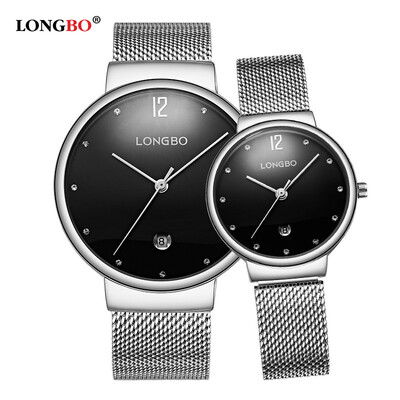 

Calendar steel belt with diamonds couple watches trend fashion students waterproof mens&womens watches 5081