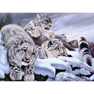 

5D DIY Full Drill Diamond Painting Snow Tigers Cross Stitch Embroidery Kit