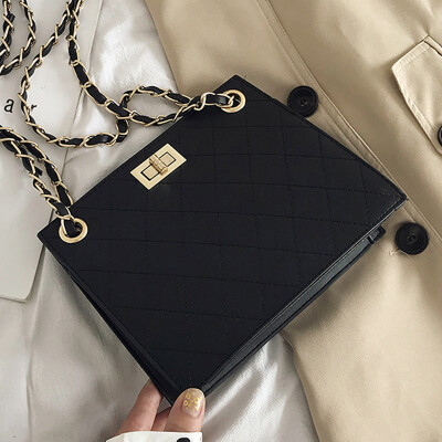 

The new autumn&winter 2019 Korean version of the new Qiu Dong womens bag with a single shoulder oblique satchel with a rhombo