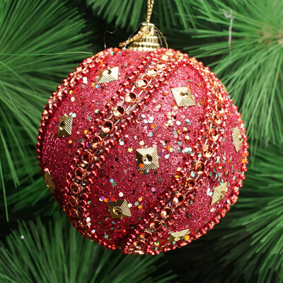 

Toponeto Christmas Rhinestone Glitter Baubles Xmas Tree Ornament Decoration 8CM