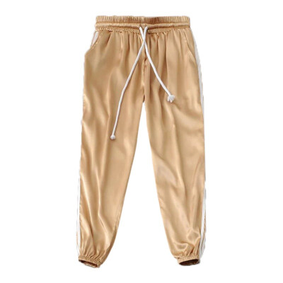 

Europe&the United States Style Pants Loose Waist Drawstring Satin Harlan Pants Female Casual Pants