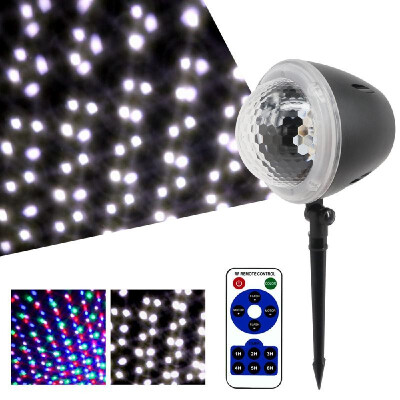 

AC85-240V 5W 4 LEDs Snowflake Projector Stage Light Lighting Fixture with Remote Control Speed Adjustable Timer Time Setting Timin