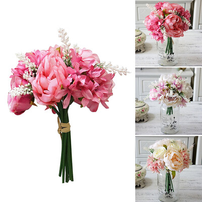 

1 Bouquet Artificial Peony Rose Flower Wedding Party Home Hotel Cafe Decoration