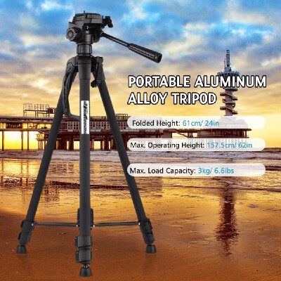 

WF WT-3540 Portable Photography Tripod Stand Aluminum Alloy Max Load 3kg66lbs Max Height 1575cm with 14 Inch Screw Quick Rel