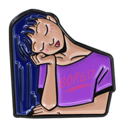 

New Bored Girl Dripping Brooch Jewelry Denim Jacket Badge