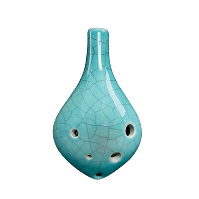 

6 Holes Ceramic Ocarina Alto C Wine Bottle Style Hand Painted Musical Instrument with Lanyard Music Score For Music Lover&Lear
