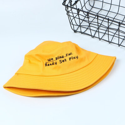 

Hat female spring&summer fashion sun hat letters embroidered fisherman hat students travel leisure Joker Sun Hat