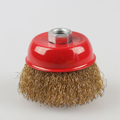 

65mm Steel Wire Wheel Brush Head Abrasive Deburring Drilling Mandrel M10M14