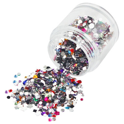 

Toponeto Nail Art Soft Flowers Fruit Slices Shaped Diamonds Glitter Manicure Decoration