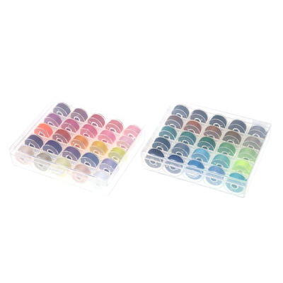 

50pcs Colorful Sewing Threads50 Grids Clear Plastic Sewing Machine Bobbins