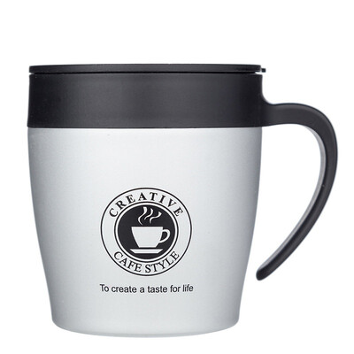 

330ML Coffee Mug Thermos Stainless Steel Insulated Water Cups Tumbler With Handle Lid And Mixing Spoon Office Cups Xmas Gift