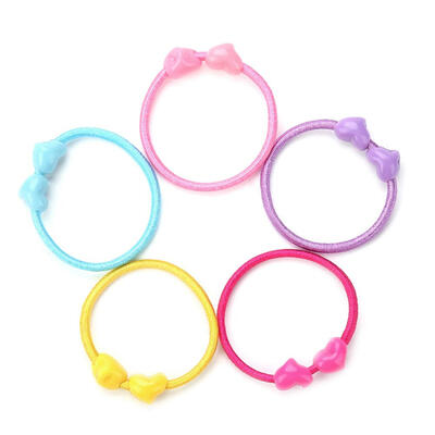 

50pcs Candy Color Kids Flower Cartoon Cute Rubber Band Elastic Hair Band