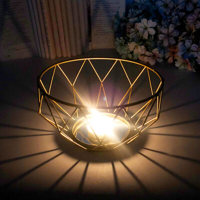 

Gobestart Nordic Retro Iron Tea Light Candle Holder Candlestick Lamp Lantern Home Decor A
