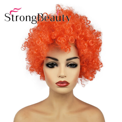 

StrongBeauty Short Curly Afro Jumbo American Synthetic Cosplay Party Wig Color Choose