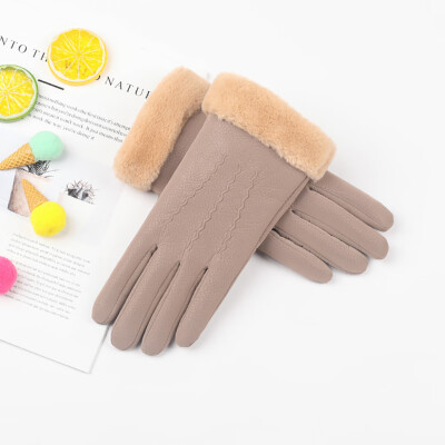 

Tailored Women Cute Play Mobile Phone Warm Gloves Soft Leather Winter Gloves