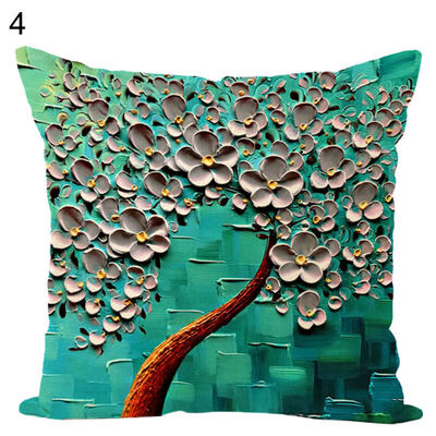 

Flower Plant Painted Throw Pillow Case Cushion Cover Sofa Bed Car Office Decor