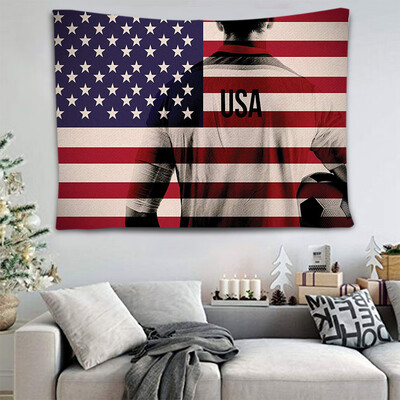 

Gobestart American Flag Baseball Tapestry Photography Background Wall Decoration