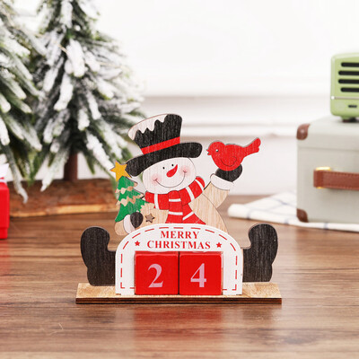 

Siaonvr Christmas Decoration Creative Wooden DIY Calendar Office Desktop Decoration