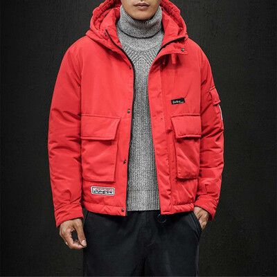 

Toponeto New Fashion Mens Winter Casual Pure Color Hooded Warm Cotton Clothing Coat