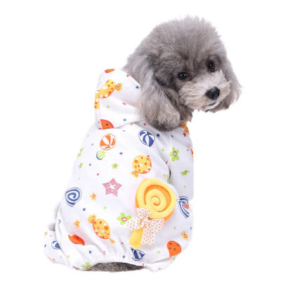 

High Collar Pony Dog Print Jumpsuit Pajamas Comfy Cotton Pet Pjs Shirts Dogs Clothes