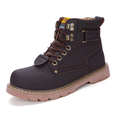 

Mens Boots Fashion Casual Boots Genuine Leather Martin Boots Outdoor Couple Shoes Yellow Black Brown Size 35-46